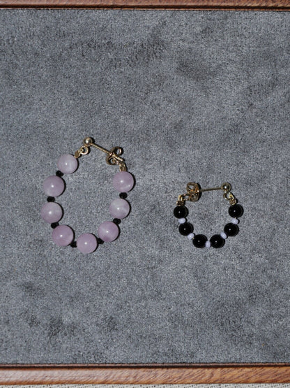 Handmade Summer Light Purple Asymmetrical Earrings - Lumivault