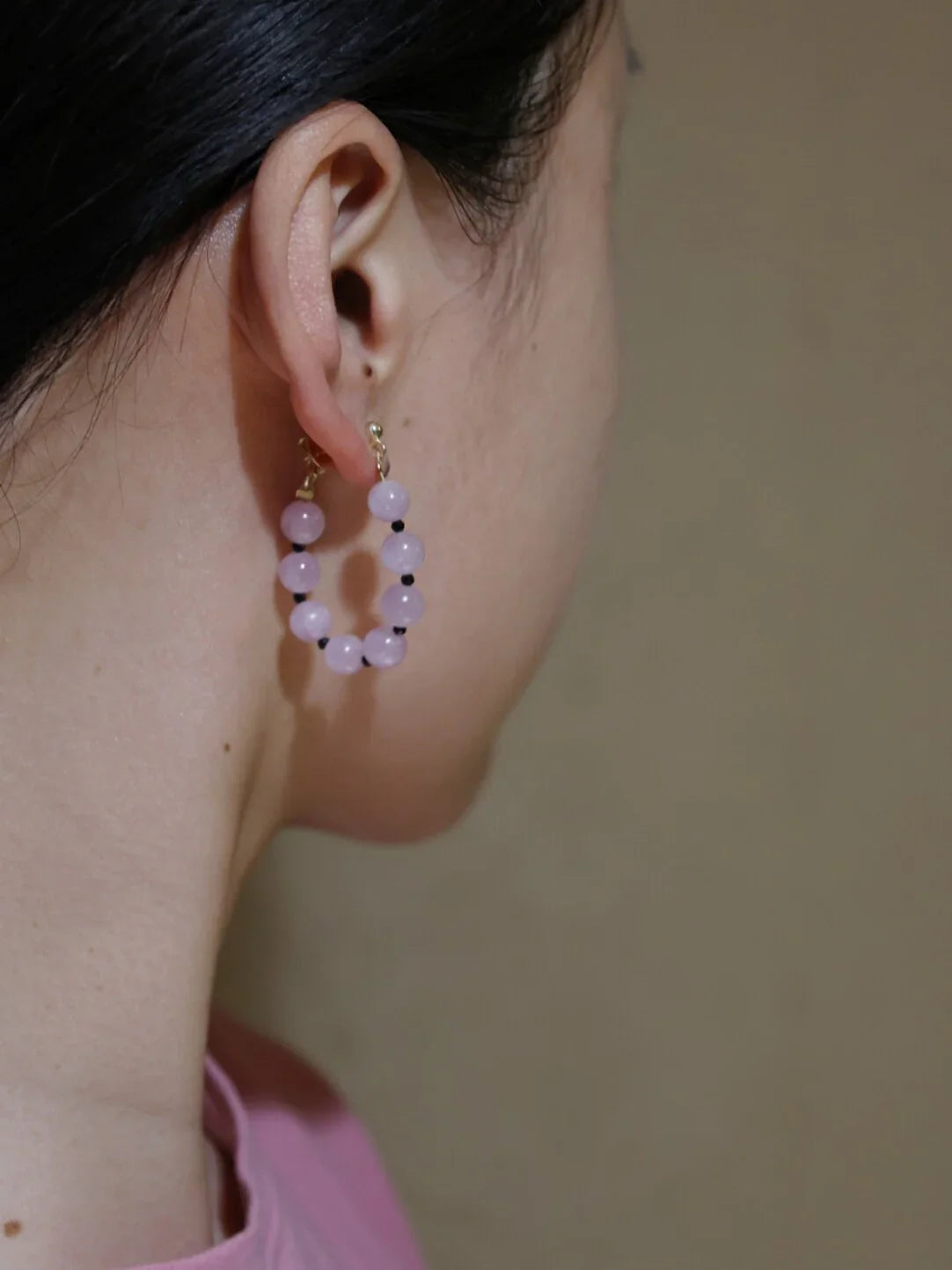 Handmade Summer Light Purple Asymmetrical Earrings,Long Light Purple Pair,Lumivault.