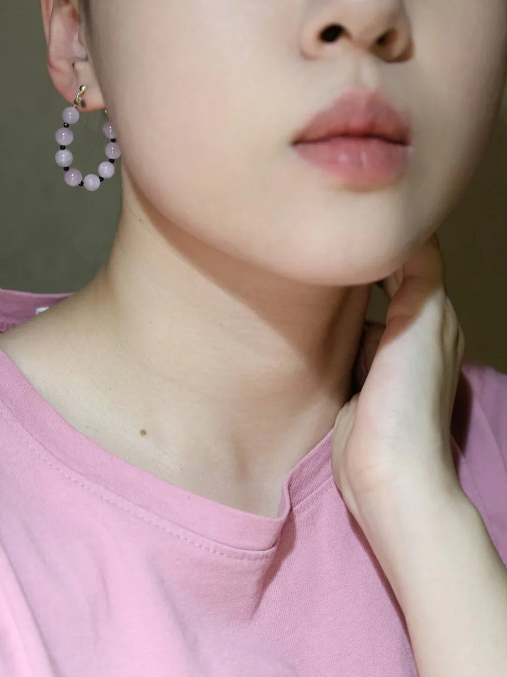 Handmade Summer Light Purple Asymmetrical Earrings,Lumivault.