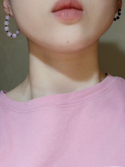 Handmade Summer Light Purple Asymmetrical Earrings - Lumivault
