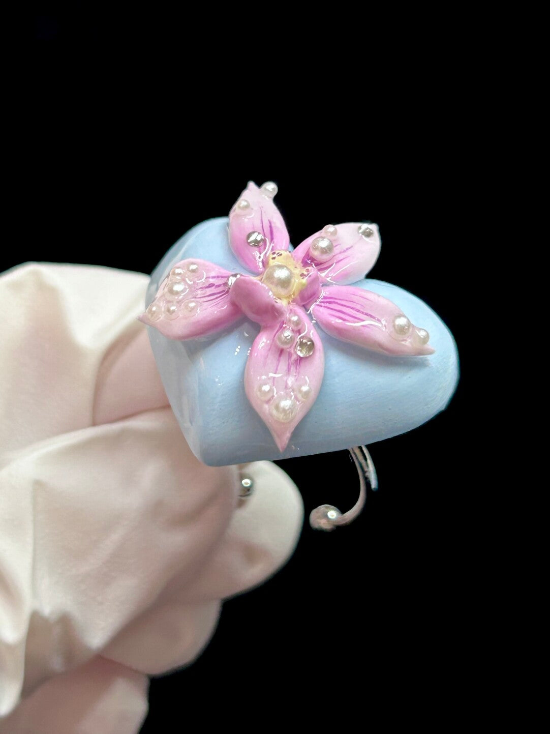 Heart Lily Orchid Ring,Lumivault.