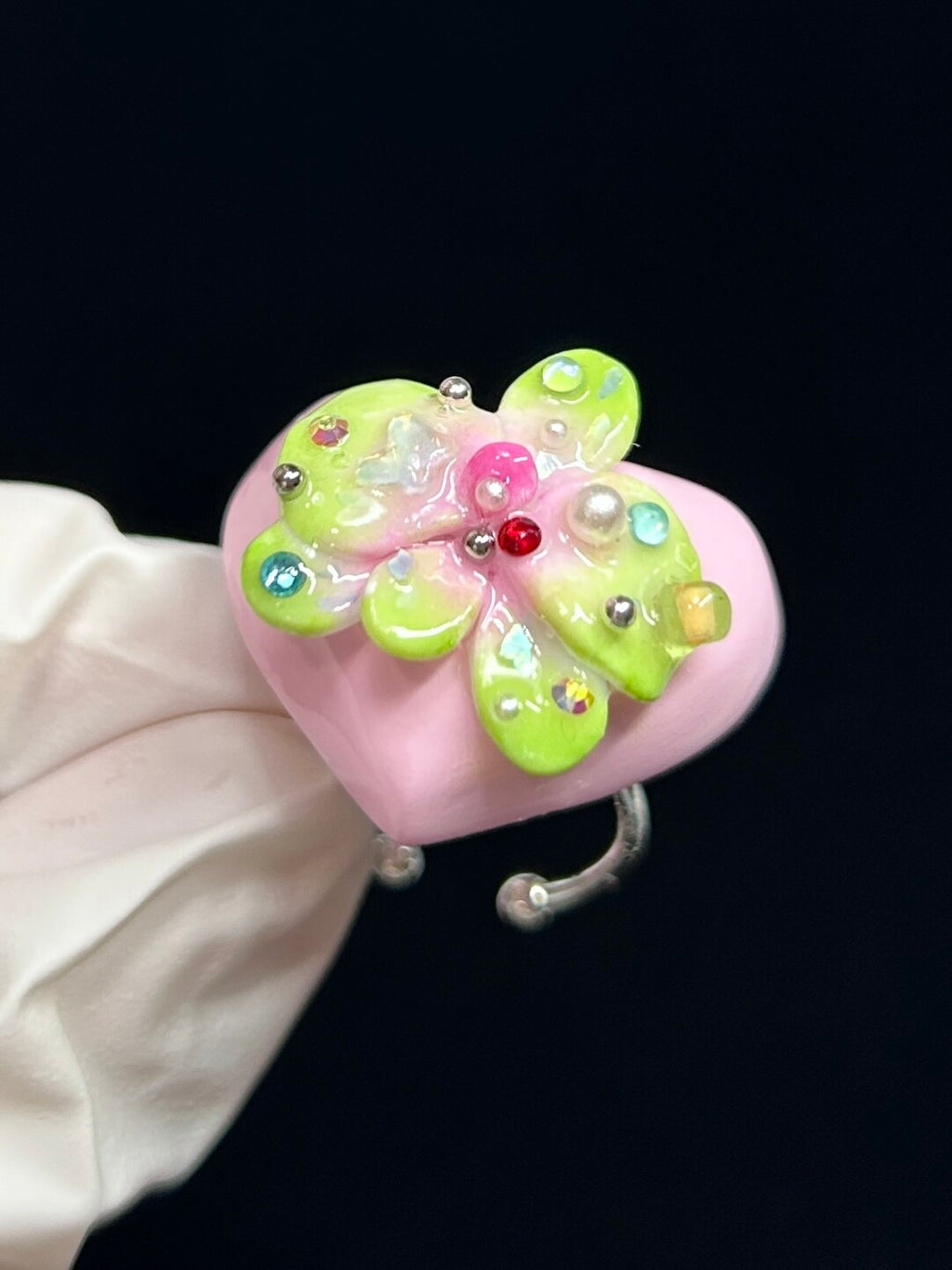 Heart Lily Orchid Ring,Pink,Lumivault.