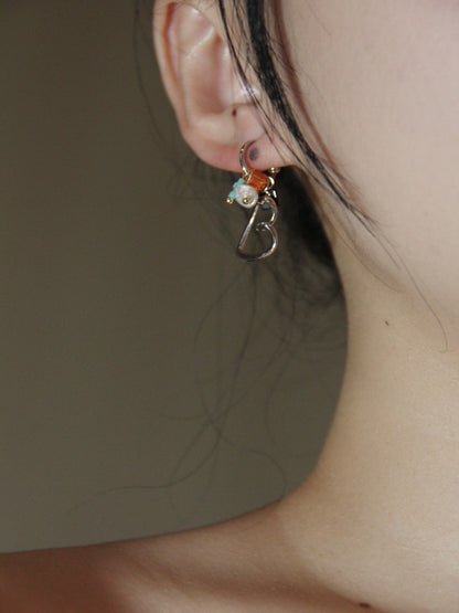 Heart Shape Beaded Earrings