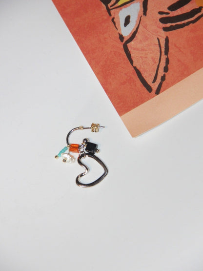 Heart Shape Beaded Earrings