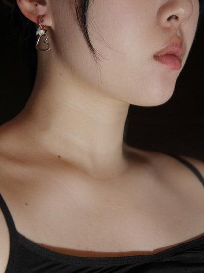 Heart Shape Beaded Earrings