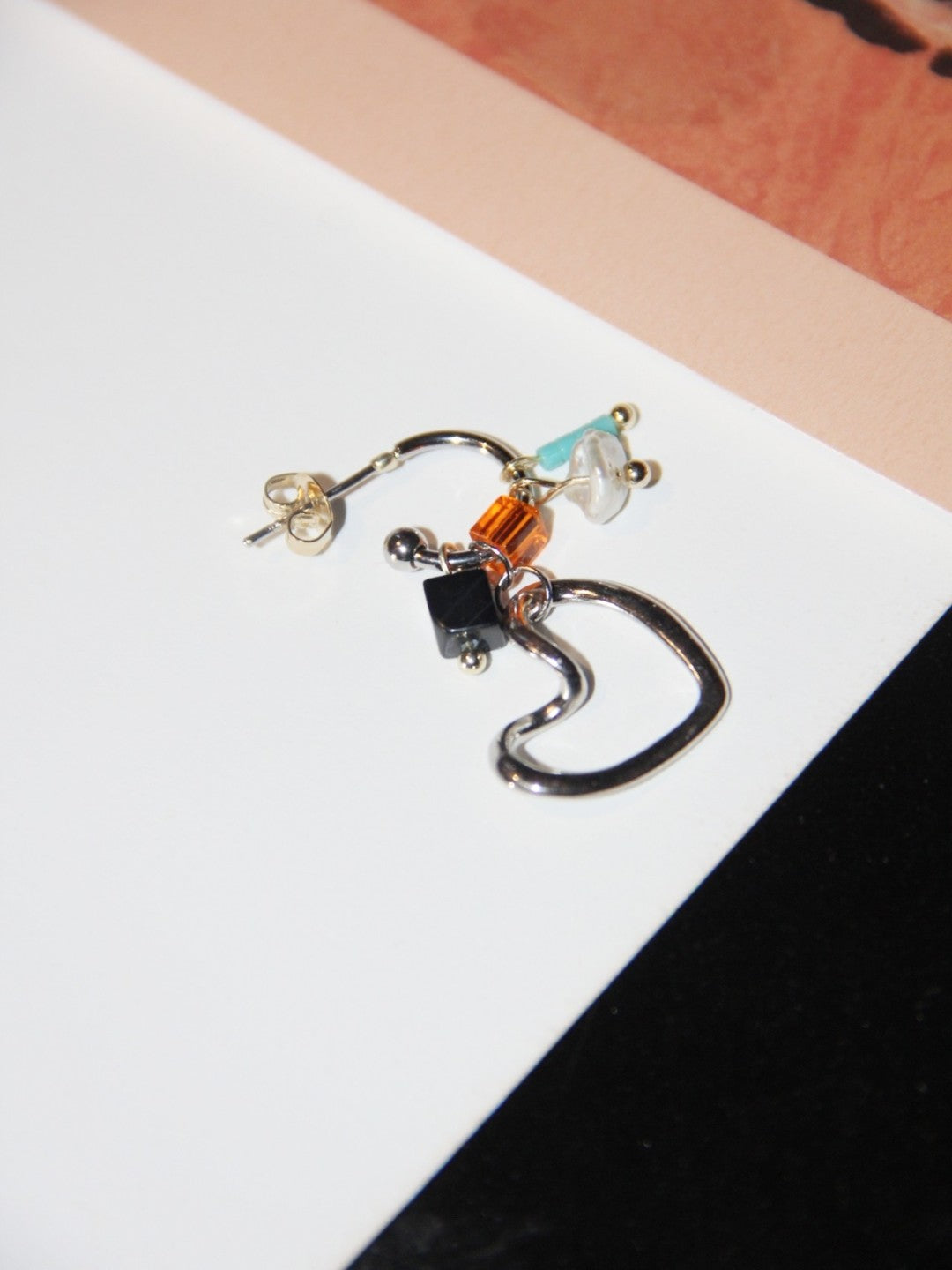 Heart Shape Beaded Earrings,Lumivault.