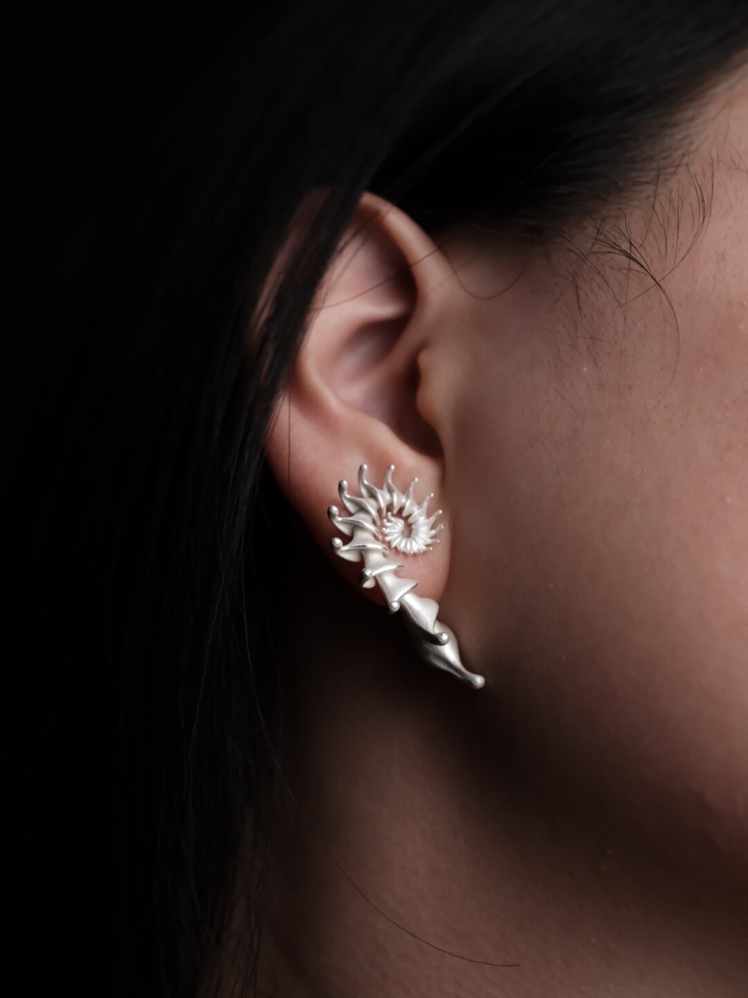 Hippocampus Silver Earrings,Lumivault.