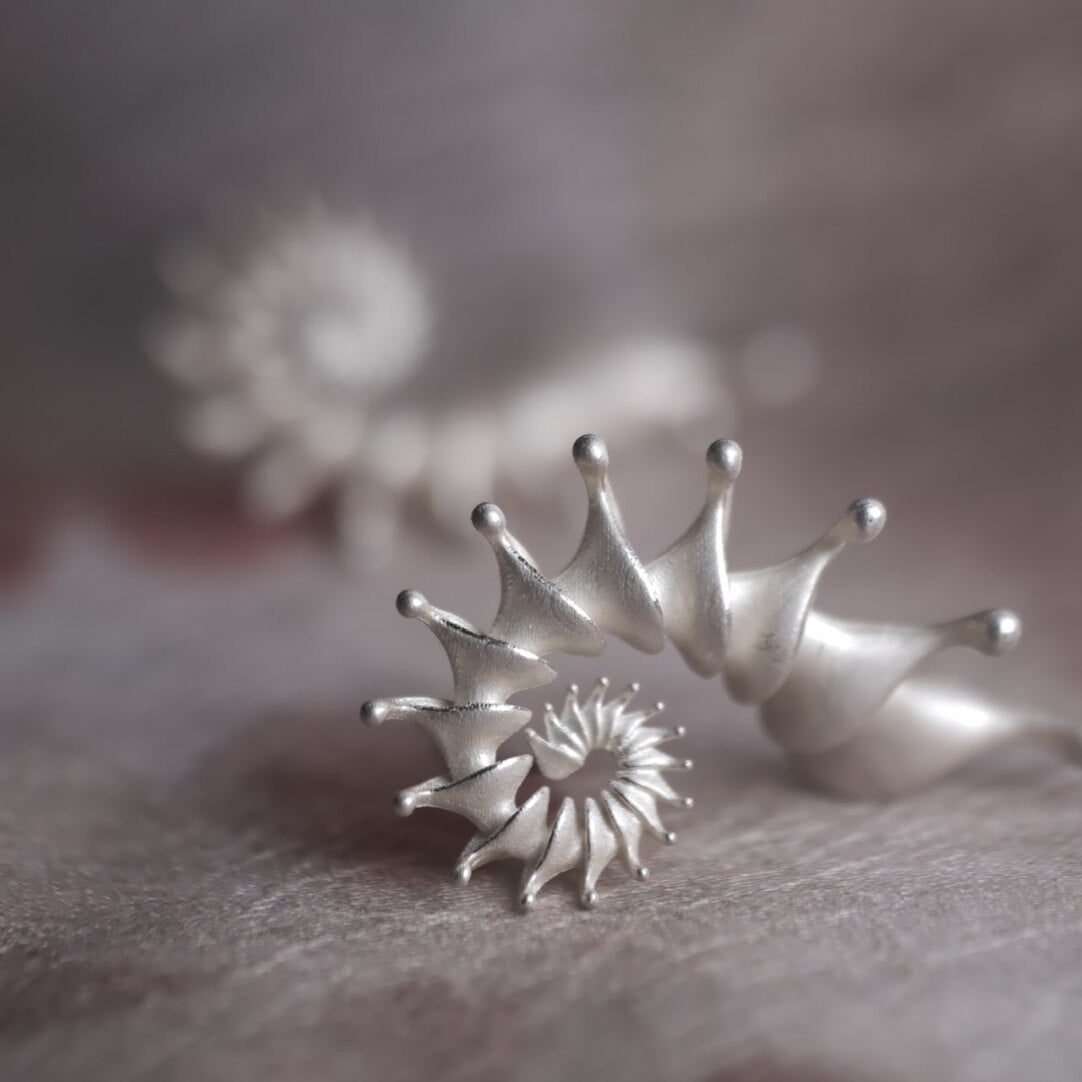 Hippocampus Silver Earrings,Lumivault.