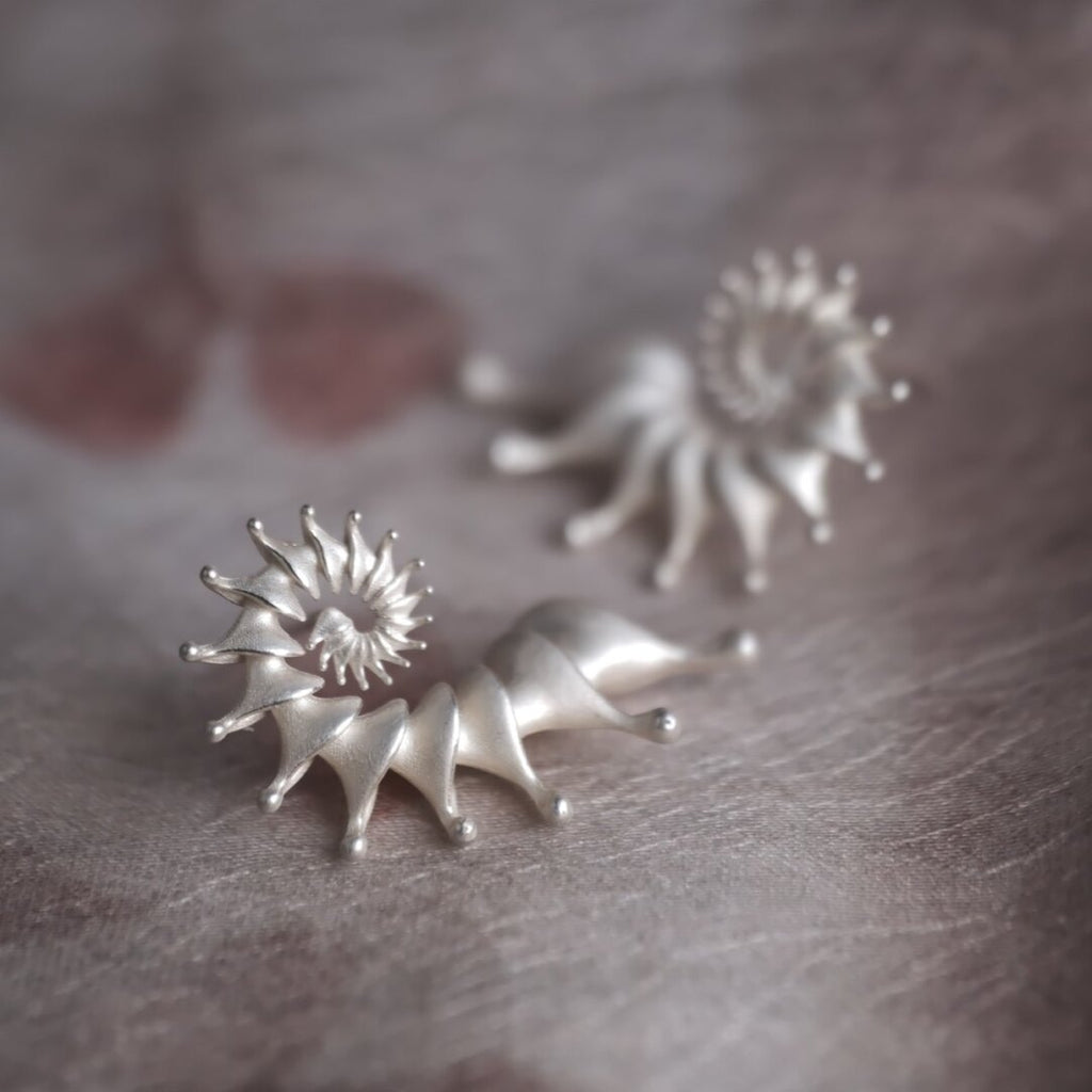 Hippocampus Silver Earrings,Lumivault.