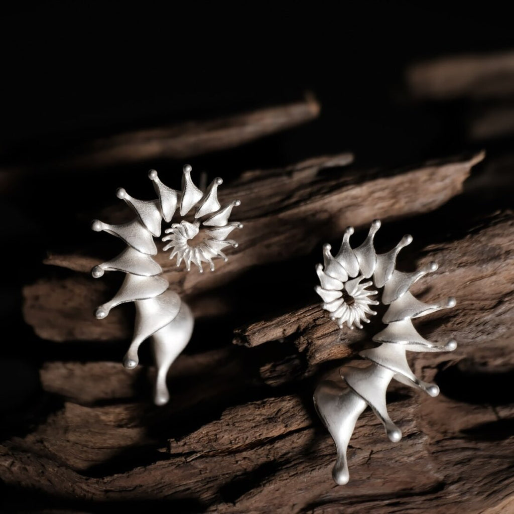 Hippocampus Silver Earrings,Lumivault.