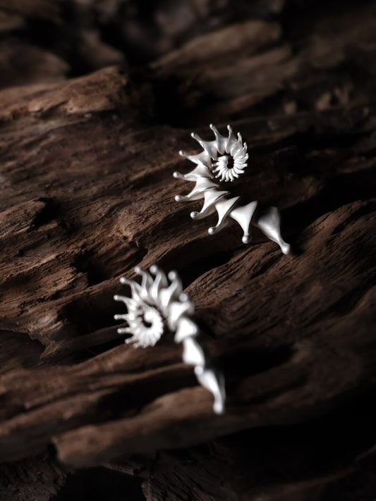 Hippocampus Silver Earrings
