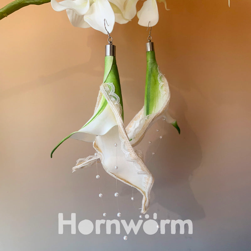 Hornworm Flower Lace Earrings,Lumivault.
