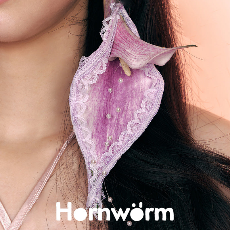 Hornworm Flower Lace Earrings,Lumivault.