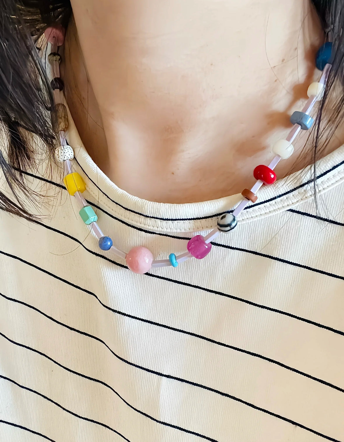 Rainbow Candy Natural Stone Necklace,Lumivault.
