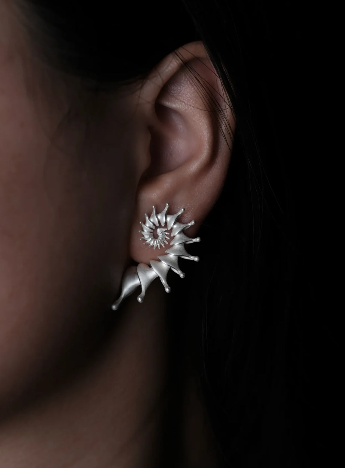 Hippocampus Silver Earrings,Single (Left) / Studs,Lumivault.