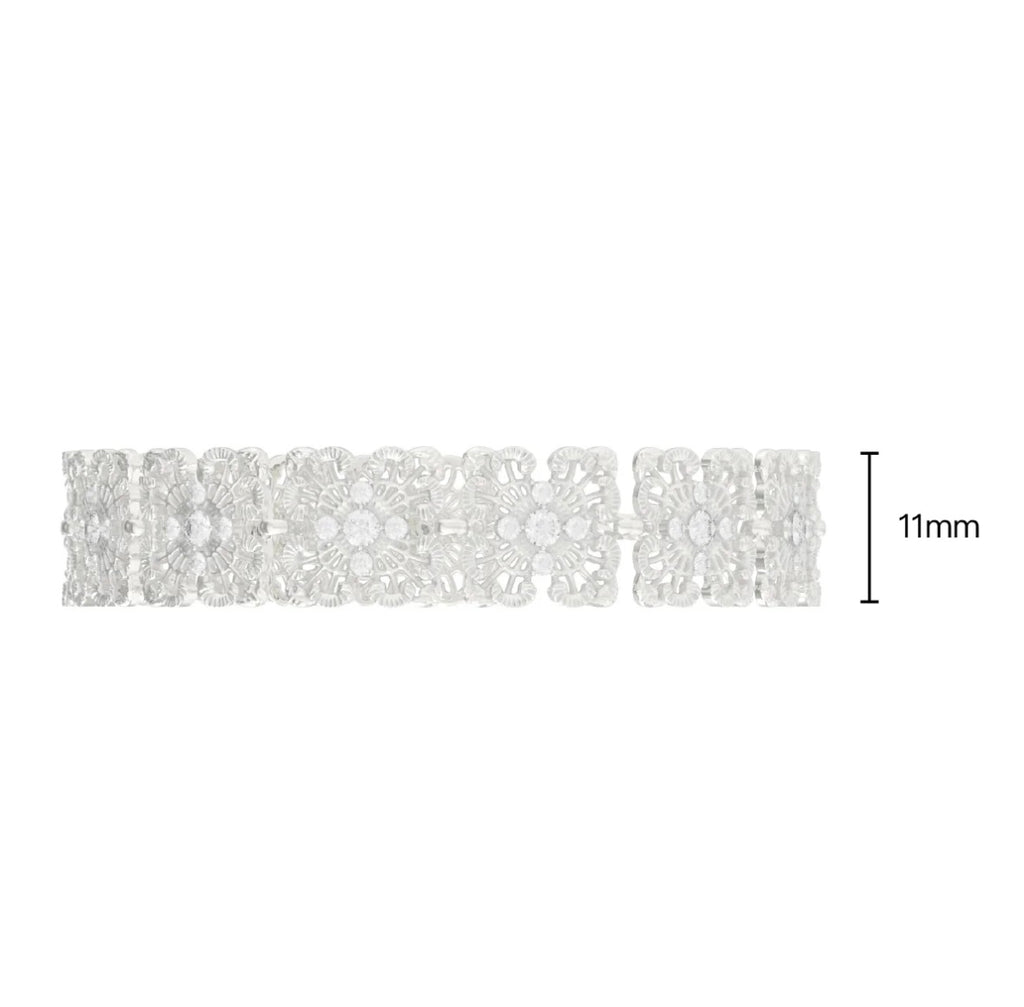 Mouhoodland Lace Cross Flower Bracelet,#1,Lumivault.