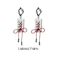 Handmade  Clay Straps Long Earrings,Red / Studs,Lumivault.