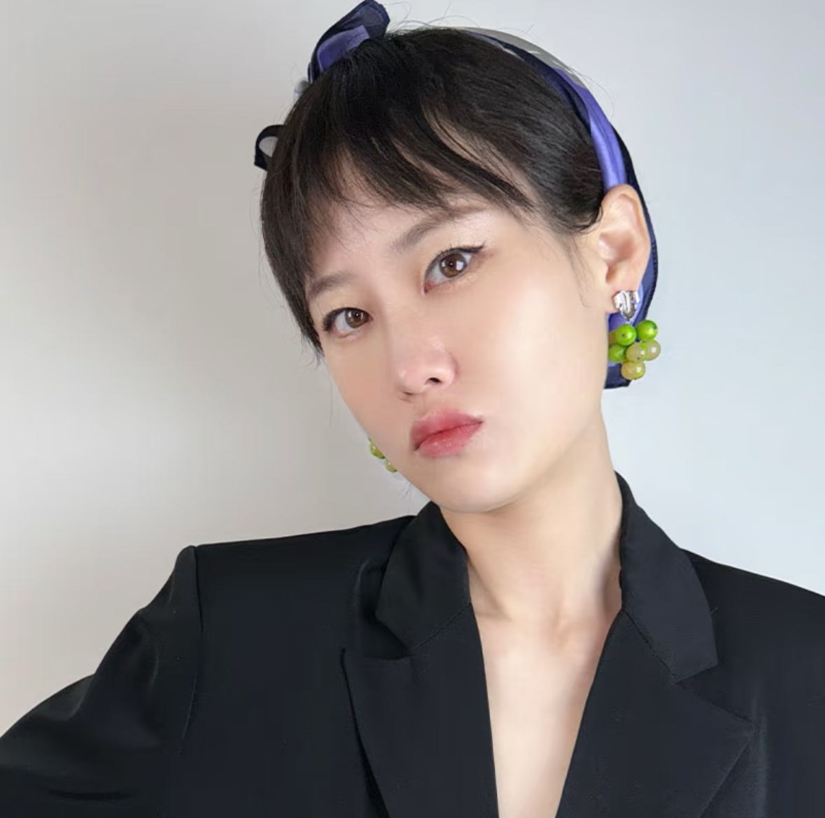 Handmade Clay Grape Earrings,Lumivault.