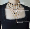 Midnight Sniper Black Gold Snake Layered Necklace,Snake Choker,Lumivault.