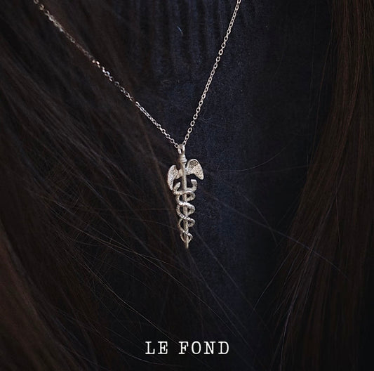 Hermes Scepter Silver Necklace - Lumivault