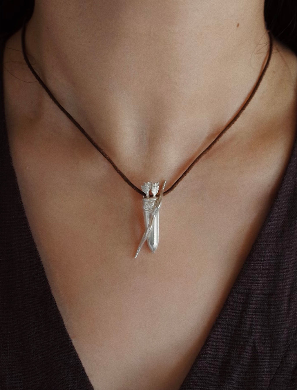 Hunting Muse Quiver Silver Necklace,Lumivault.