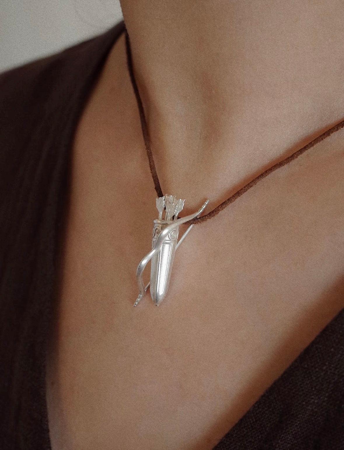 Hunting Muse Quiver Silver Necklace,Lumivault.