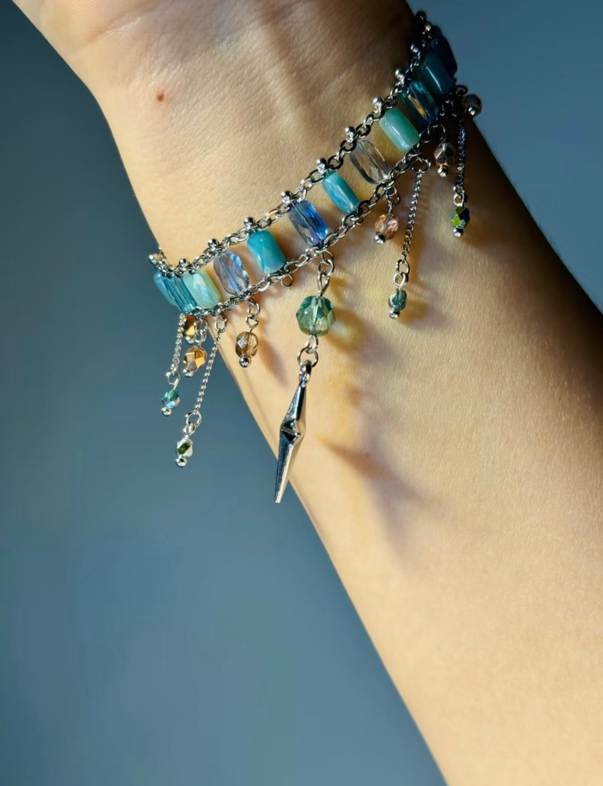 Star Tassel Bracelet,Blue,Lumivault.