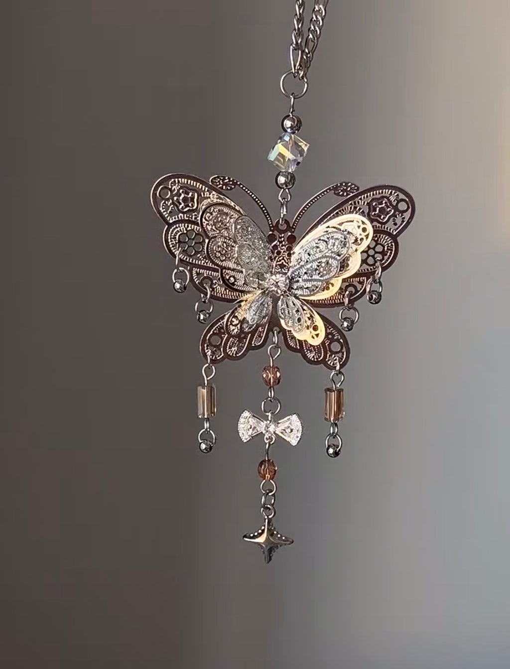 Butterfly Alloy Necklace,#1,Lumivault.