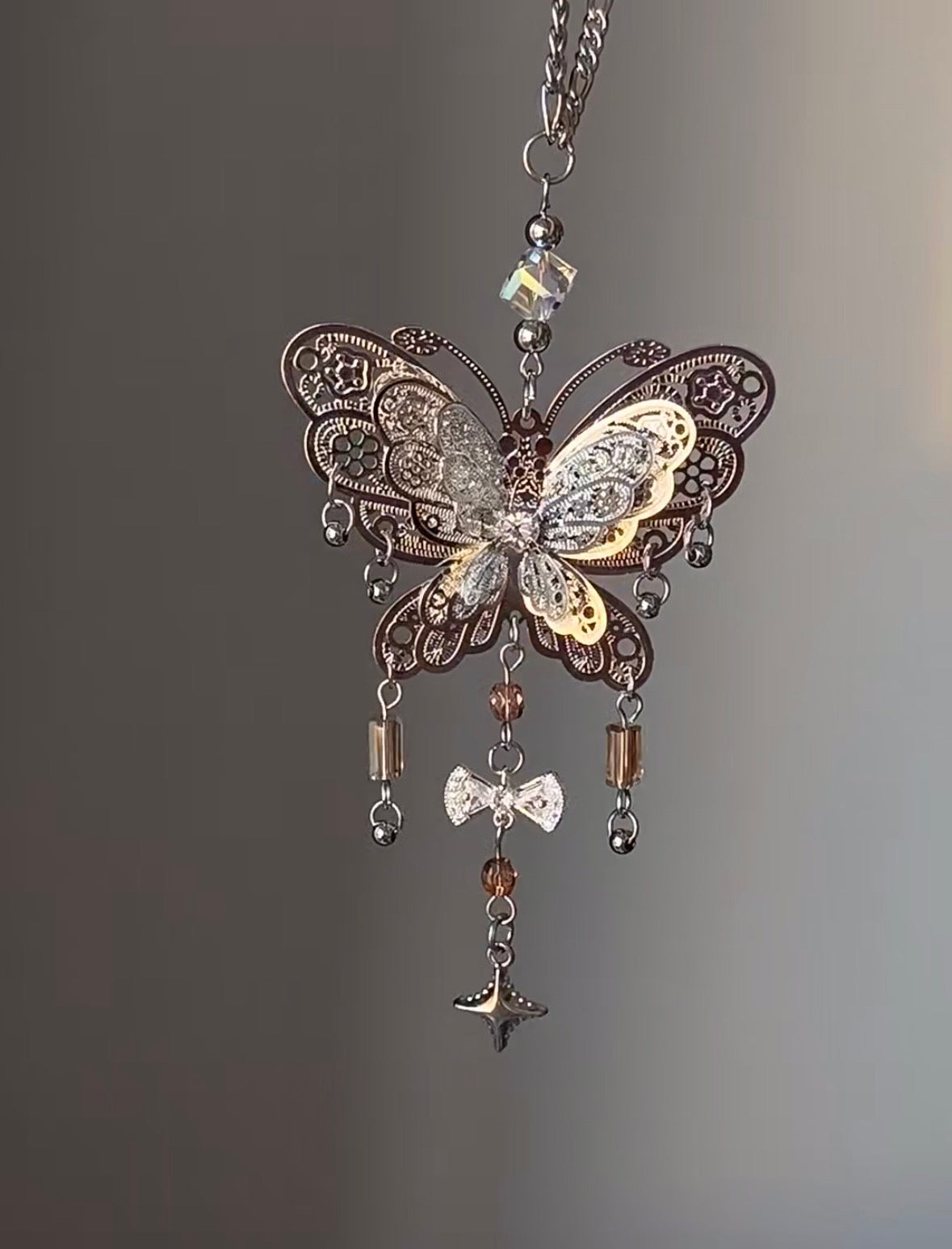Butterfly Alloy Necklace,#1,Lumivault.