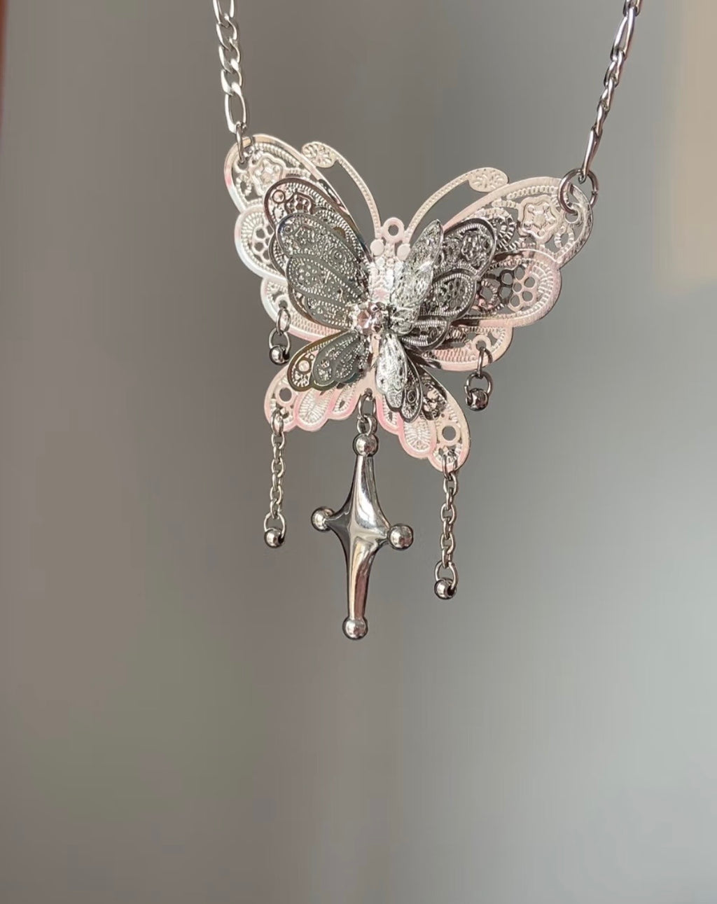 Butterfly Alloy Necklace,#2,Lumivault.