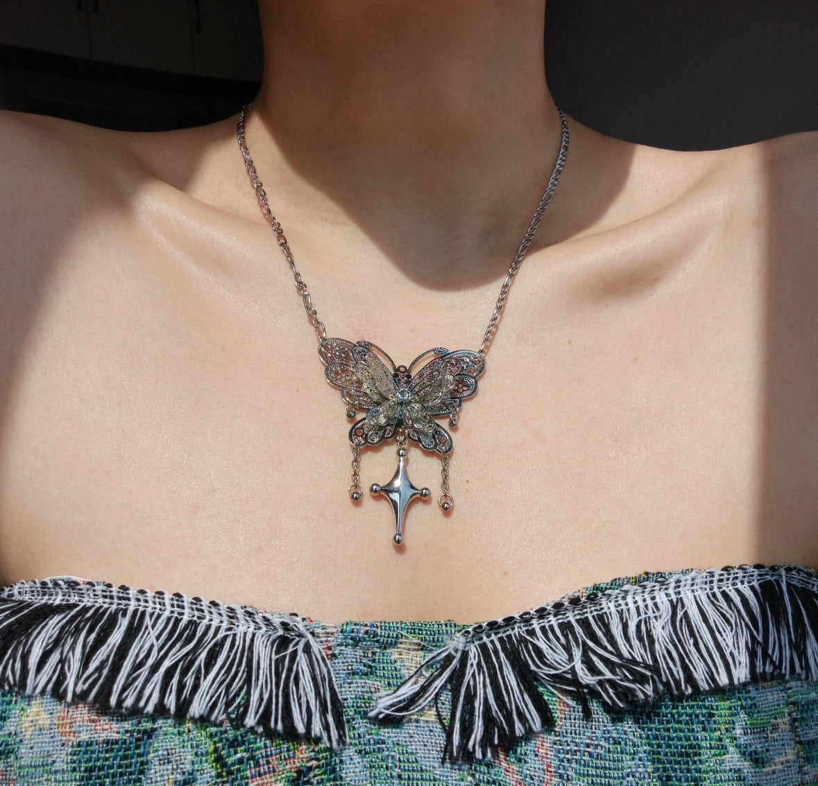 Butterfly Alloy Necklace,Lumivault.