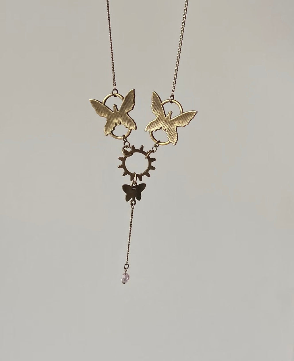 Vintage Alloy Butterfly Necklace,Lumivault.