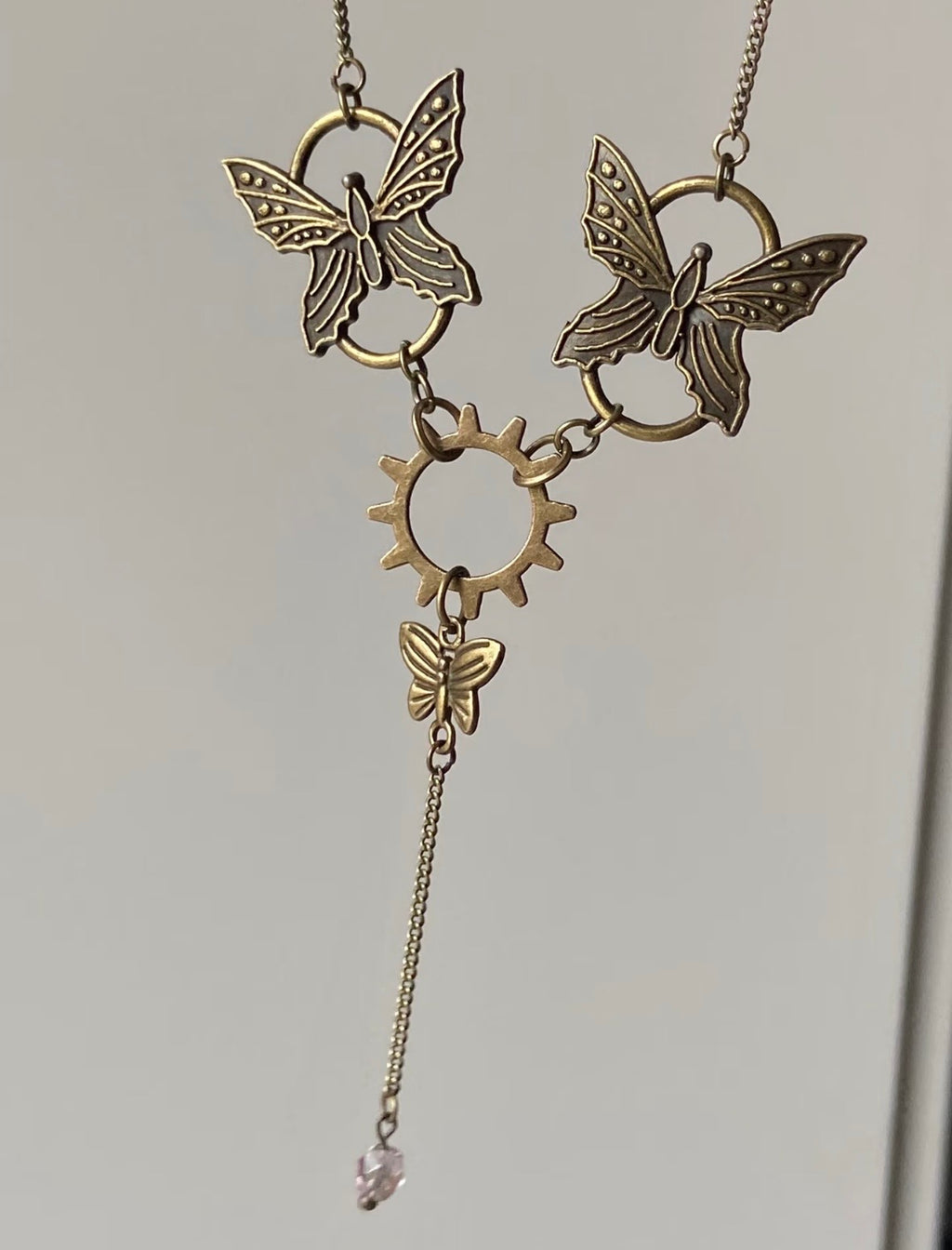 Vintage Alloy Butterfly Necklace,Lumivault.