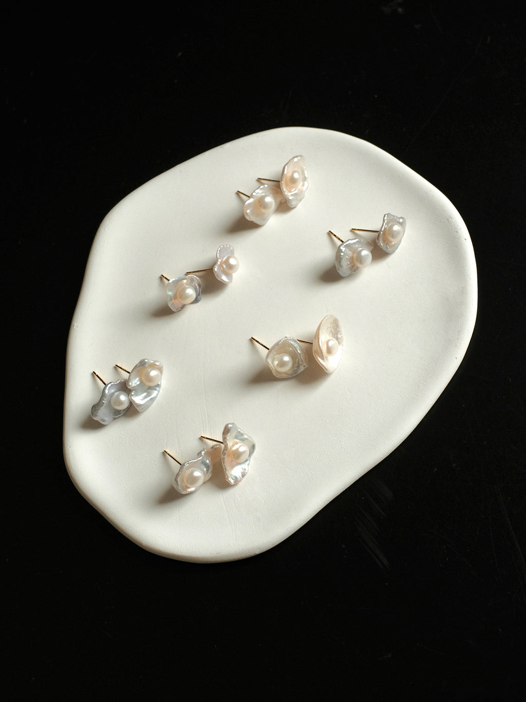Irregular Baroque Freshwater Pearl Earrings,Lumivault.