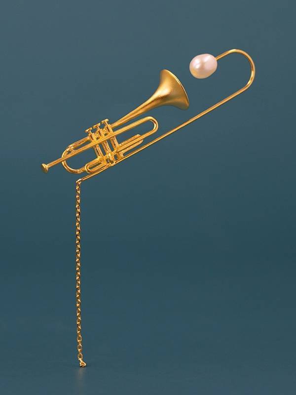 Jazz Trumpet Brooch,Lumivault.