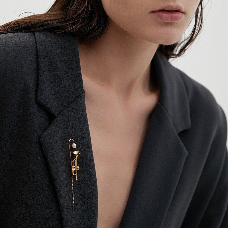 Jazz Trumpet Brooch