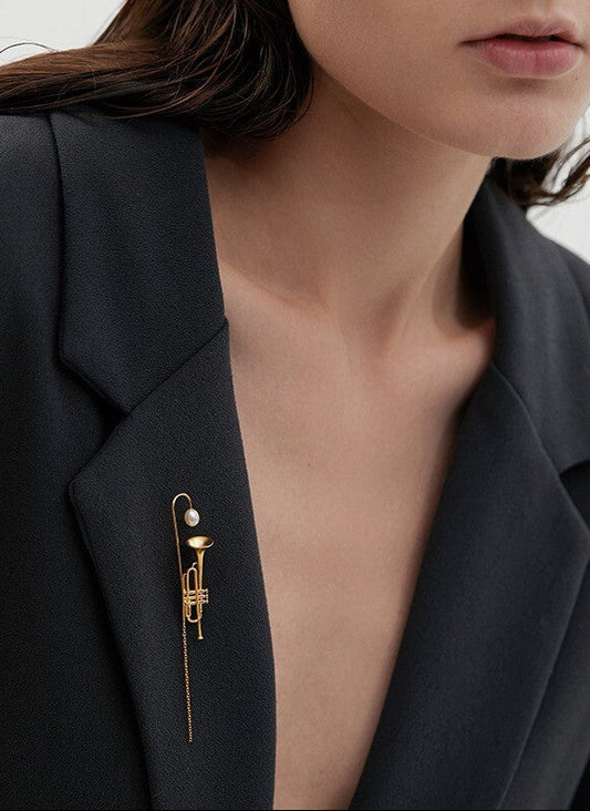 Jazz Trumpet Brooch