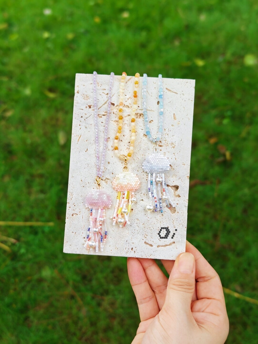 Jellyfish MIYUKI Beaded Necklace,Lumivault.