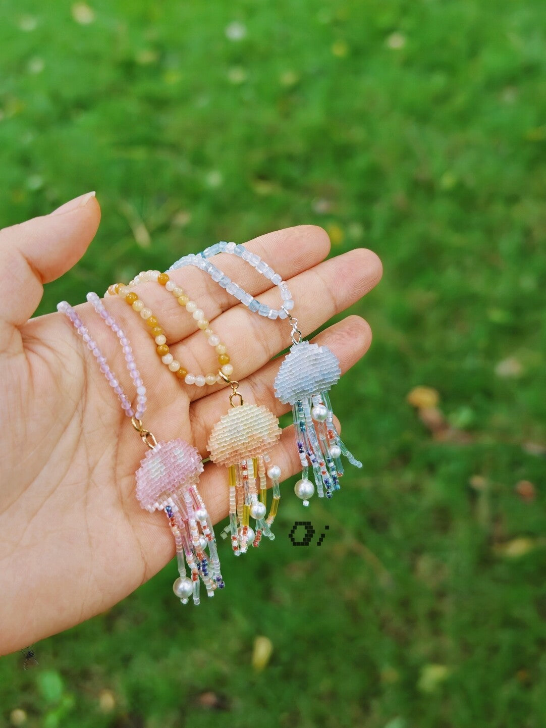 Jellyfish MIYUKI Beaded Necklace,Lumivault.