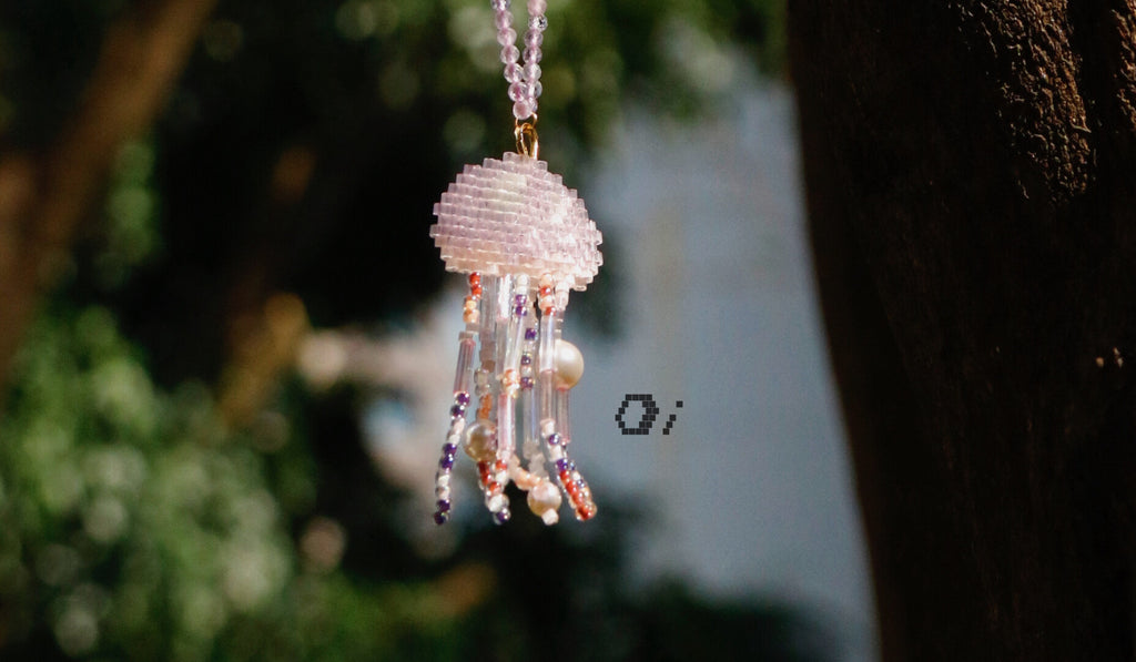 Jellyfish MIYUKI Beaded Necklace,Lumivault.