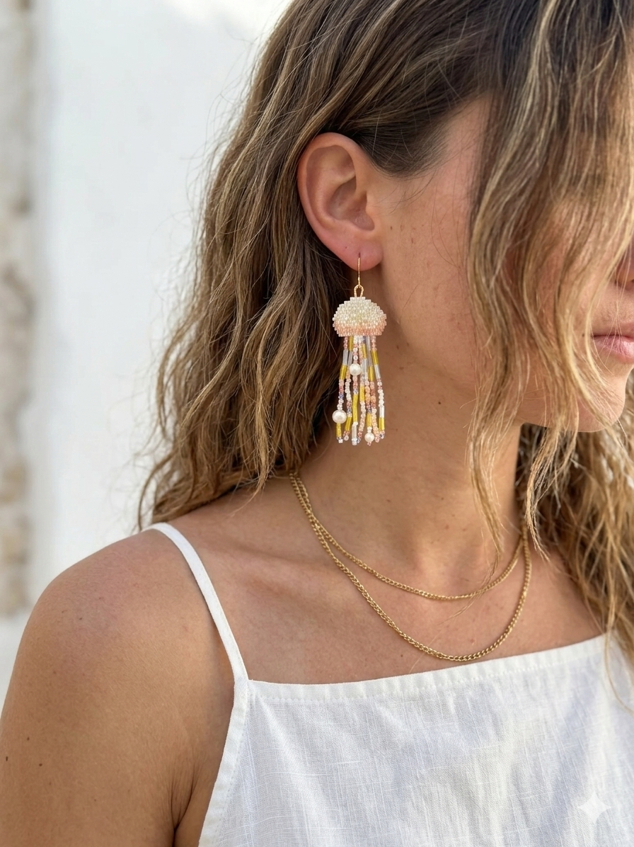 Jellyfish MIYUKI Beaded Earrings