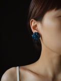 Klein Blue Flower Earrings,Lumivault.