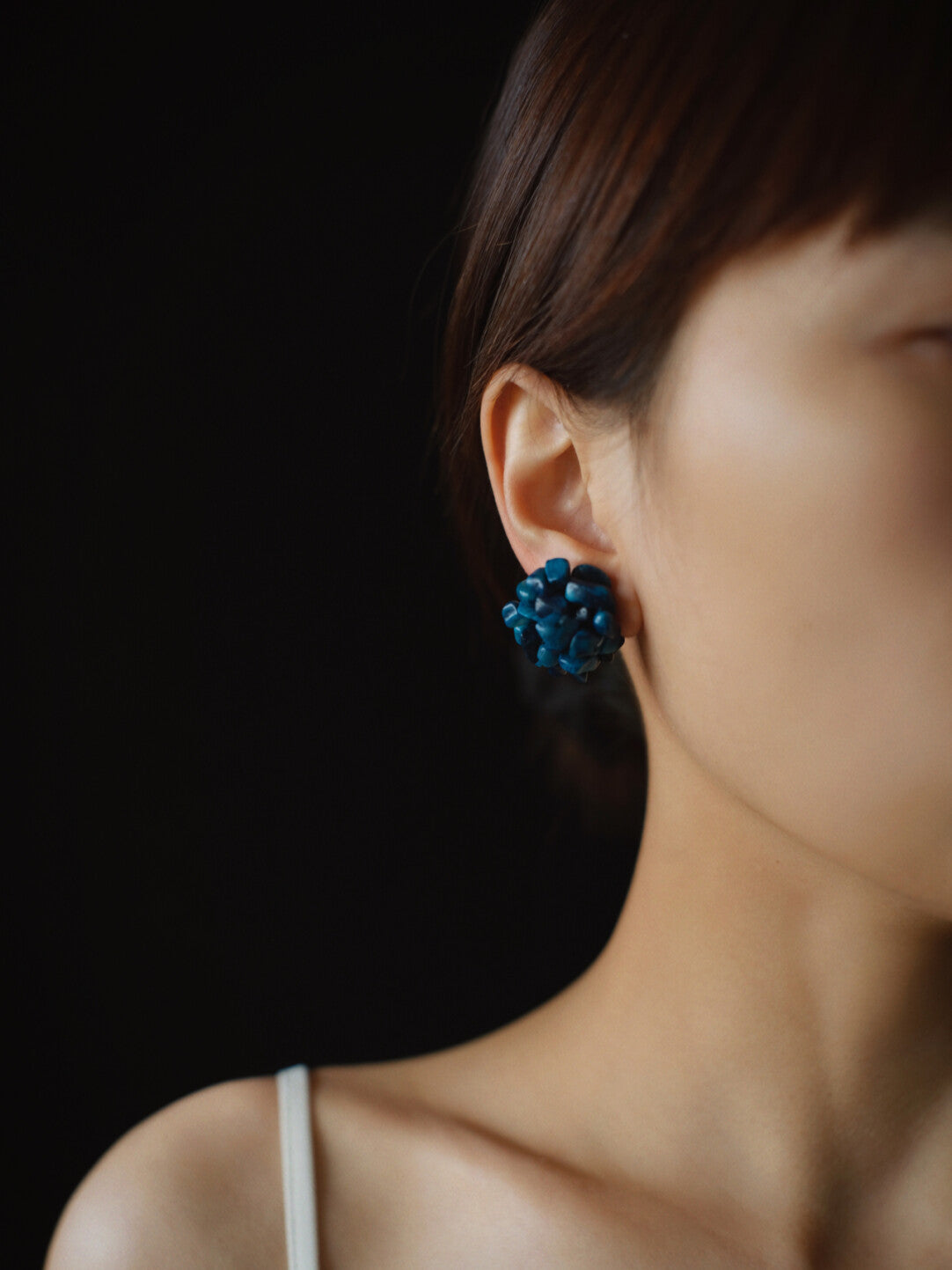 Klein Blue Flower Earrings,Lumivault.
