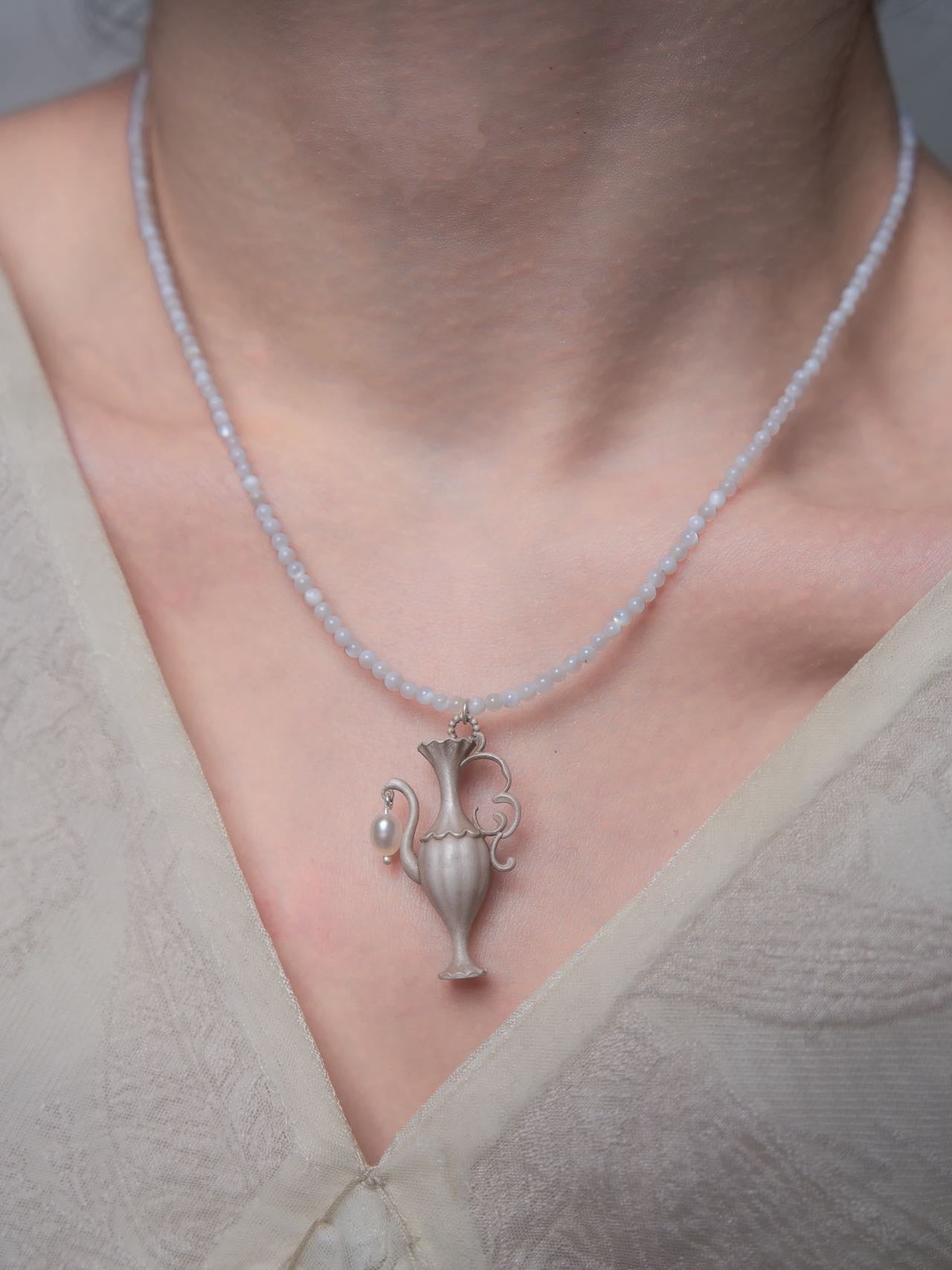 La Source Flagon Pearl Necklace,Lumivault.