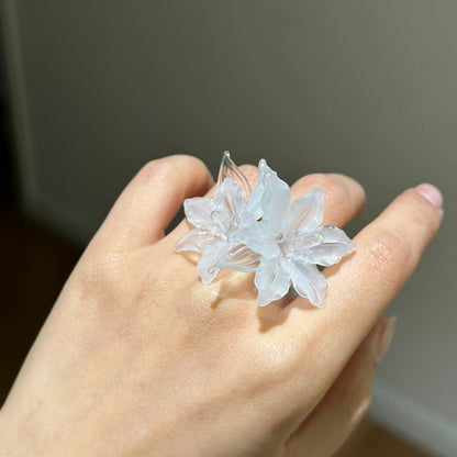Flamework Glass Lily Ring