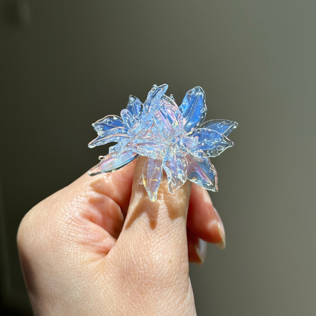 Flamework Glass Lily Ring,Lumivault.
