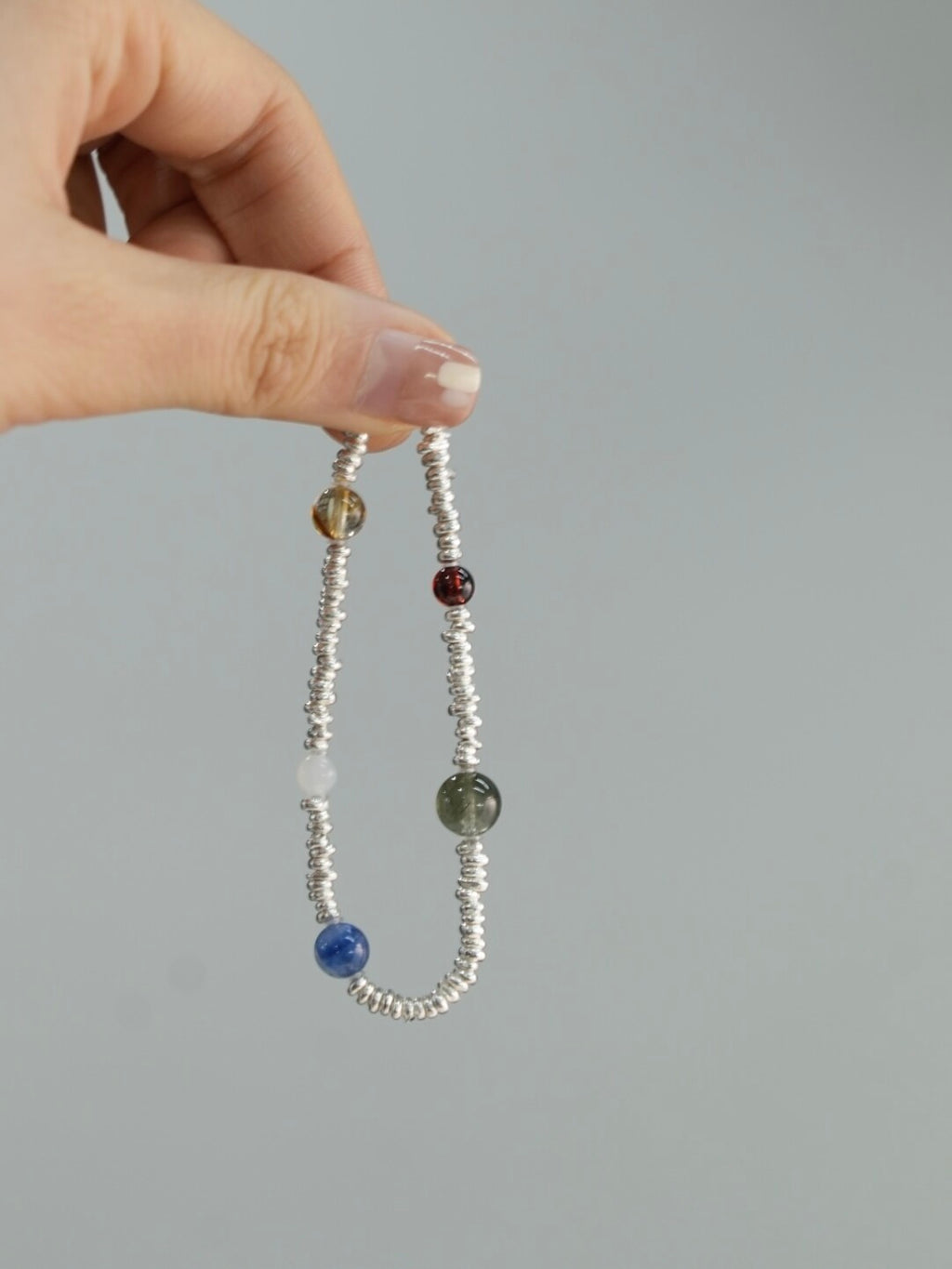 Chiang Mai Garnet Kyanite Beaded Bracelet,Lumivault.