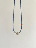 Lapis Lazuli Grey Agate Beaded Necklace,Lumivault.