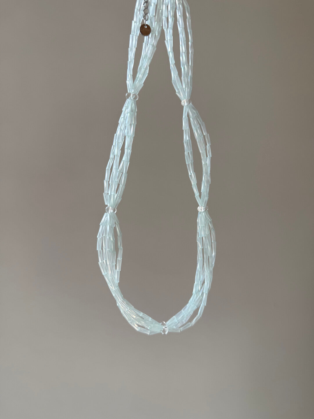 Light Blue Layered Beaded Necklace,Lumivault.