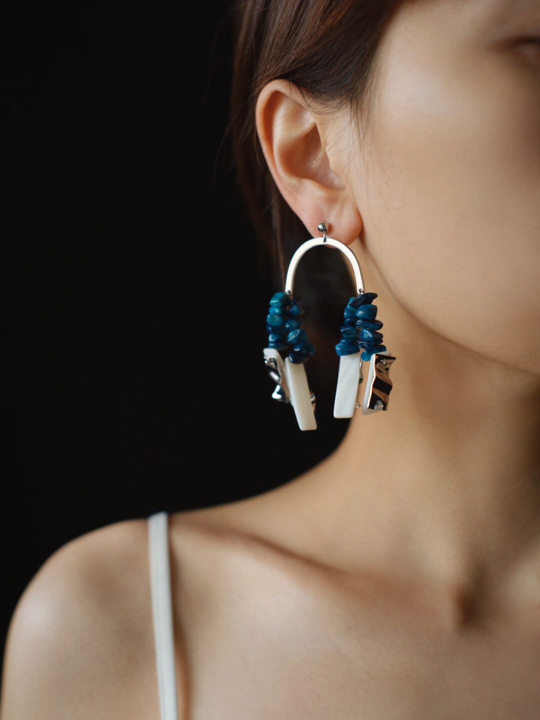 Light Luxury Irregular Pleated Shell Earrings,Lumivault.